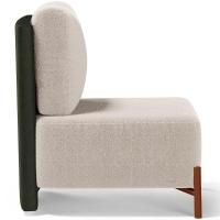 Poltrona Decorativa Sala Estar Living Pés Madeira Hungria L02 Couríssimo Verde Bouclê Creme - Lyam - 3