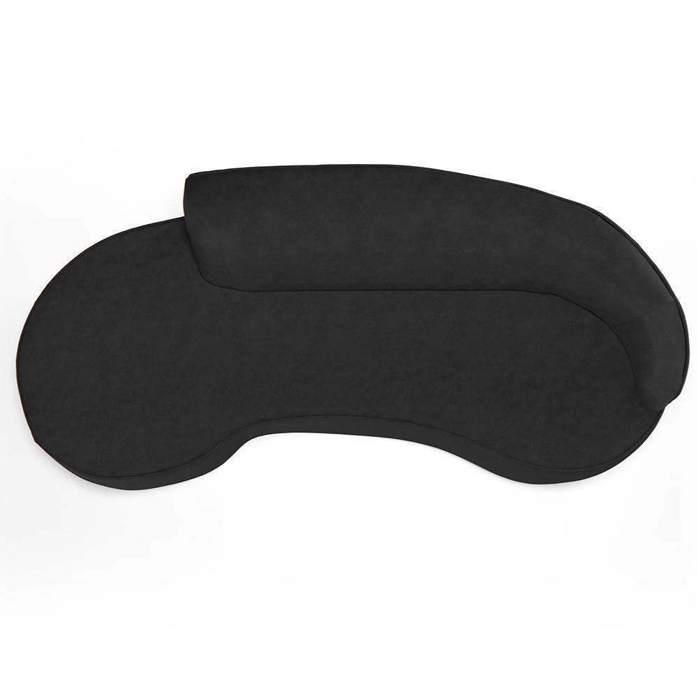 Sofá 3 Lugares Curvo Sala De Estar Living Firenze Direito D02 Couríssimo Preto 210 Cm B-159 - Lyam - 6