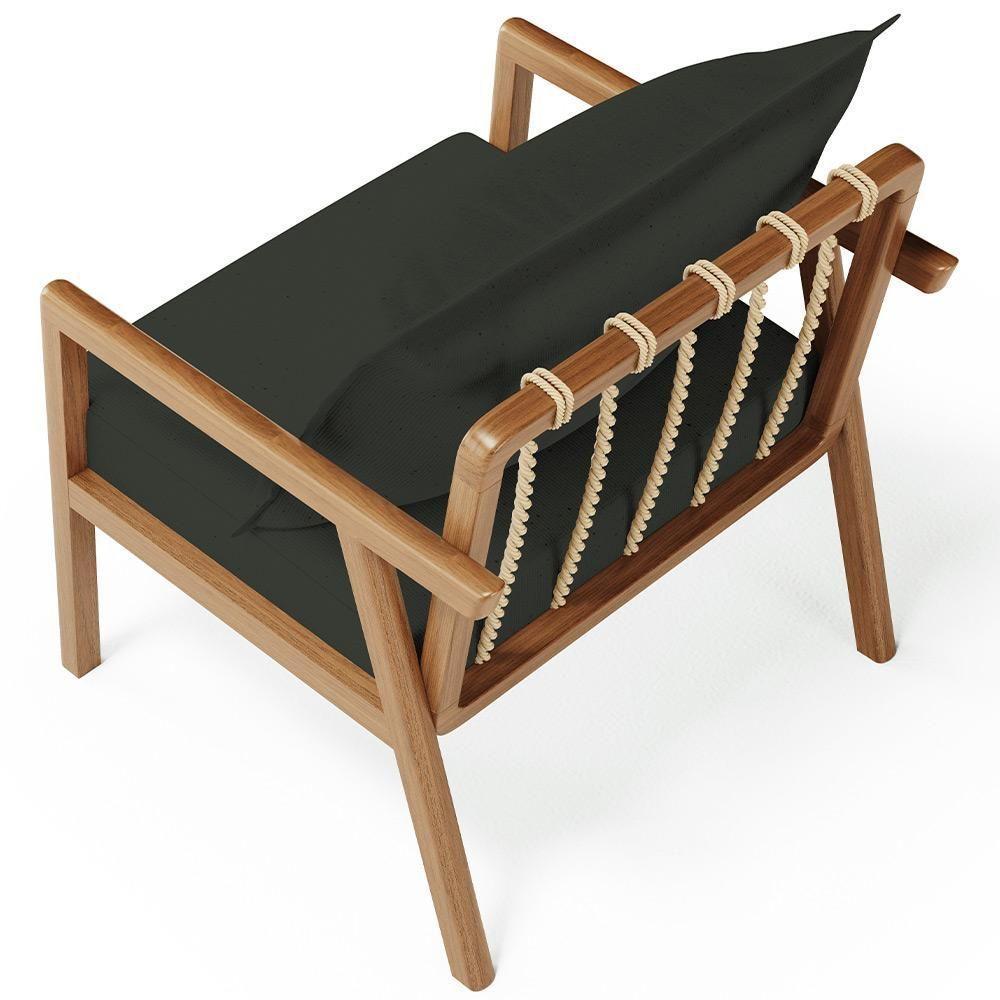 Kit 02 Poltronas Decorativa Para Sala De Estar Alícia B04 Linho Verde Musgo - Lyam Decor - 8