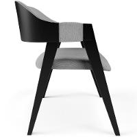 Cadeira Para Sala De Jantar Estar Living Estofada Suran L02 Preto Linho Cinza - Lyam Decor - 5