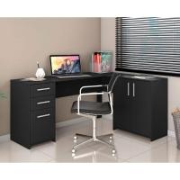 Mesa Office Escrivaninha 2 Portas 3 Gavetas Nt2005 Notável Preto Tx - 1