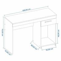 Mesa Office Escrivaninha Com 1 Gaveta Nt2070 Notável Branco New - 3