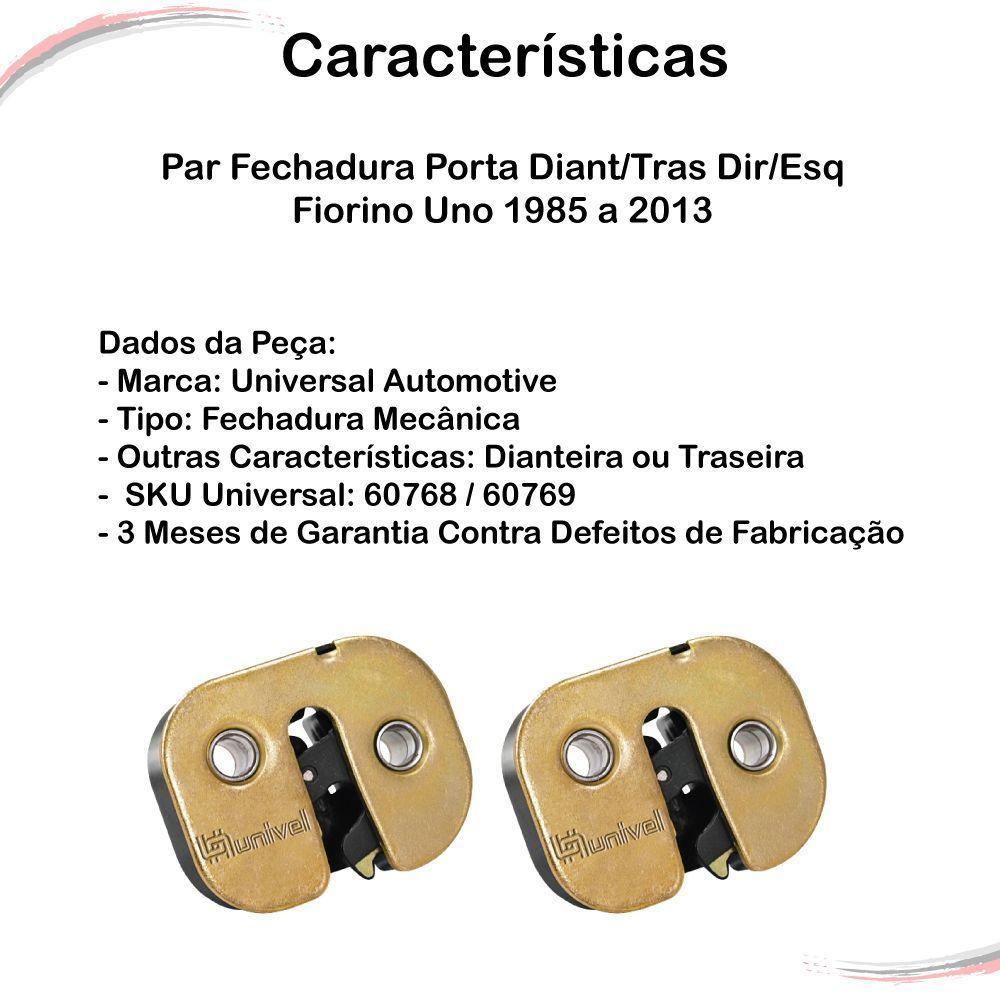 Par Fechadura Porta Diant-tras Dir-esq Fiorino Uno 85 A 13 - 4