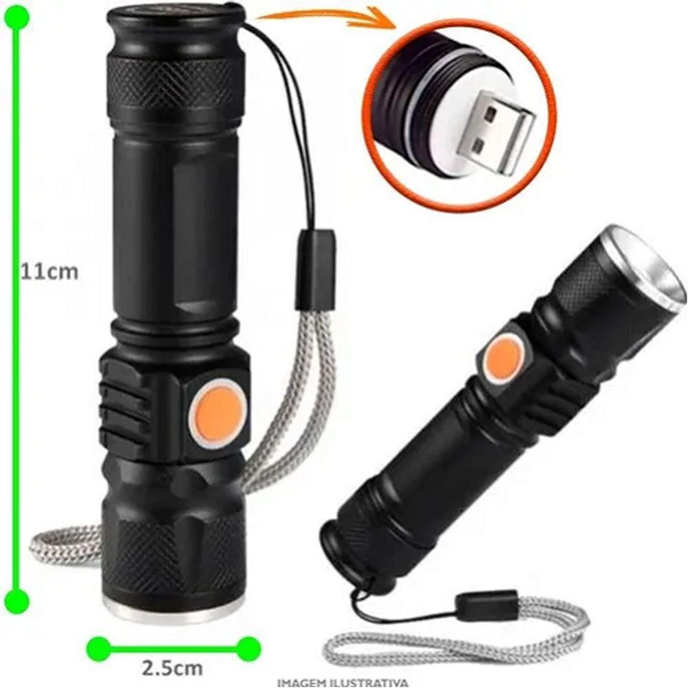 Lanterna Led Recarregável Usb Profissional - 4