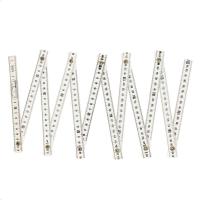 Metro Duplo Escala Métrica Plástico 2 Metros Branco - 3