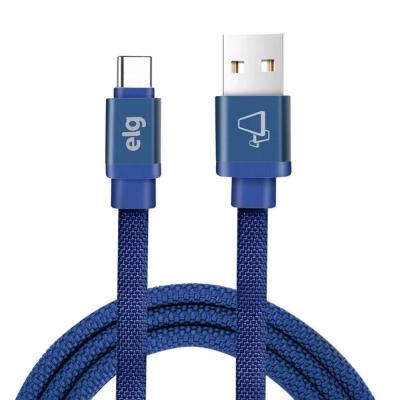 Cabo Usb Tipo C Elg Canvas Azul 1m Cnvc10be