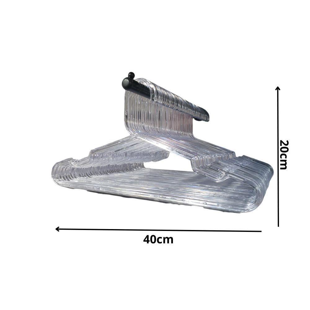 Kit Com 25un. Cabide Adulto Cavado Tradicional Ps Cristal - 2