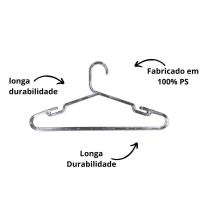 Kit Com 25un. Cabide Adulto Cavado Tradicional Ps Cristal - 3