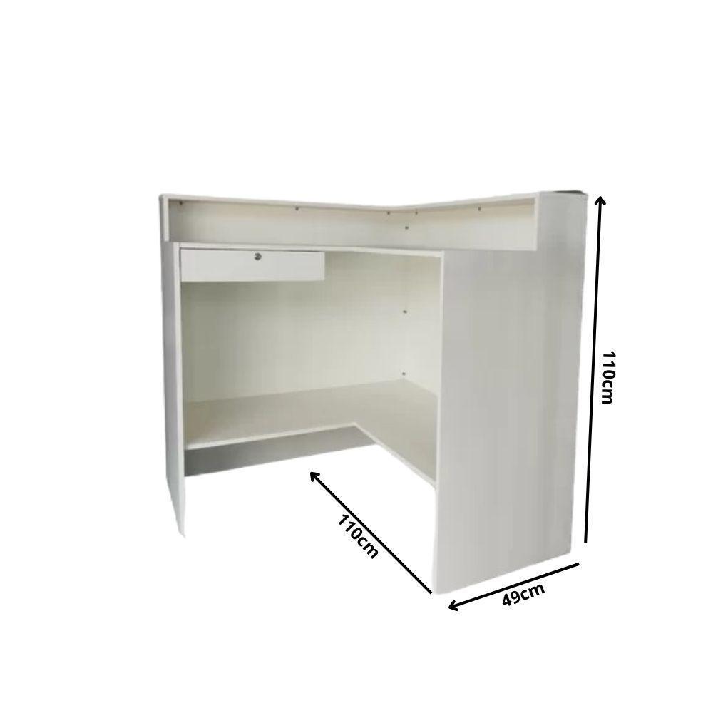 Balcão Caixa Em L 1,10a X 1,10l X 0,49p Branco - 2