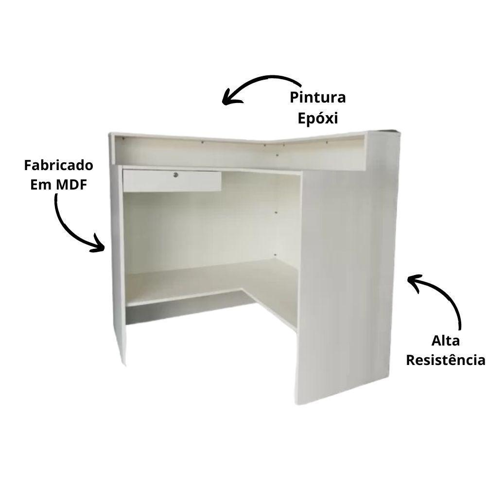 Balcão Caixa Em L 1,10a X 1,10l X 0,49p Branco - 3