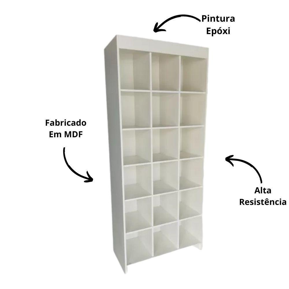 Armário Colmeia 2,08a X 0,89l X 0,41p Branco - 2