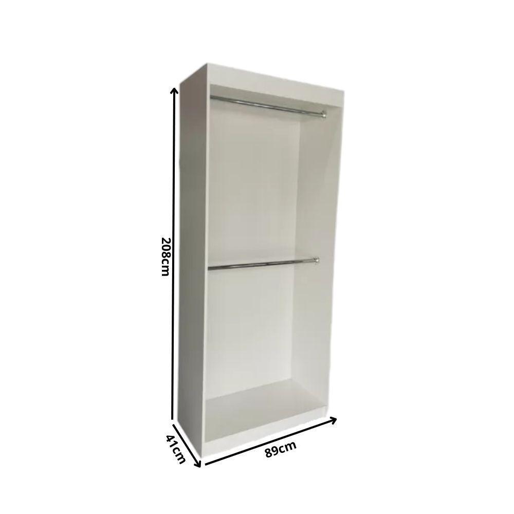 Armário Duas Araras 2,08a X 0,89l X 0,41p Branco - 3