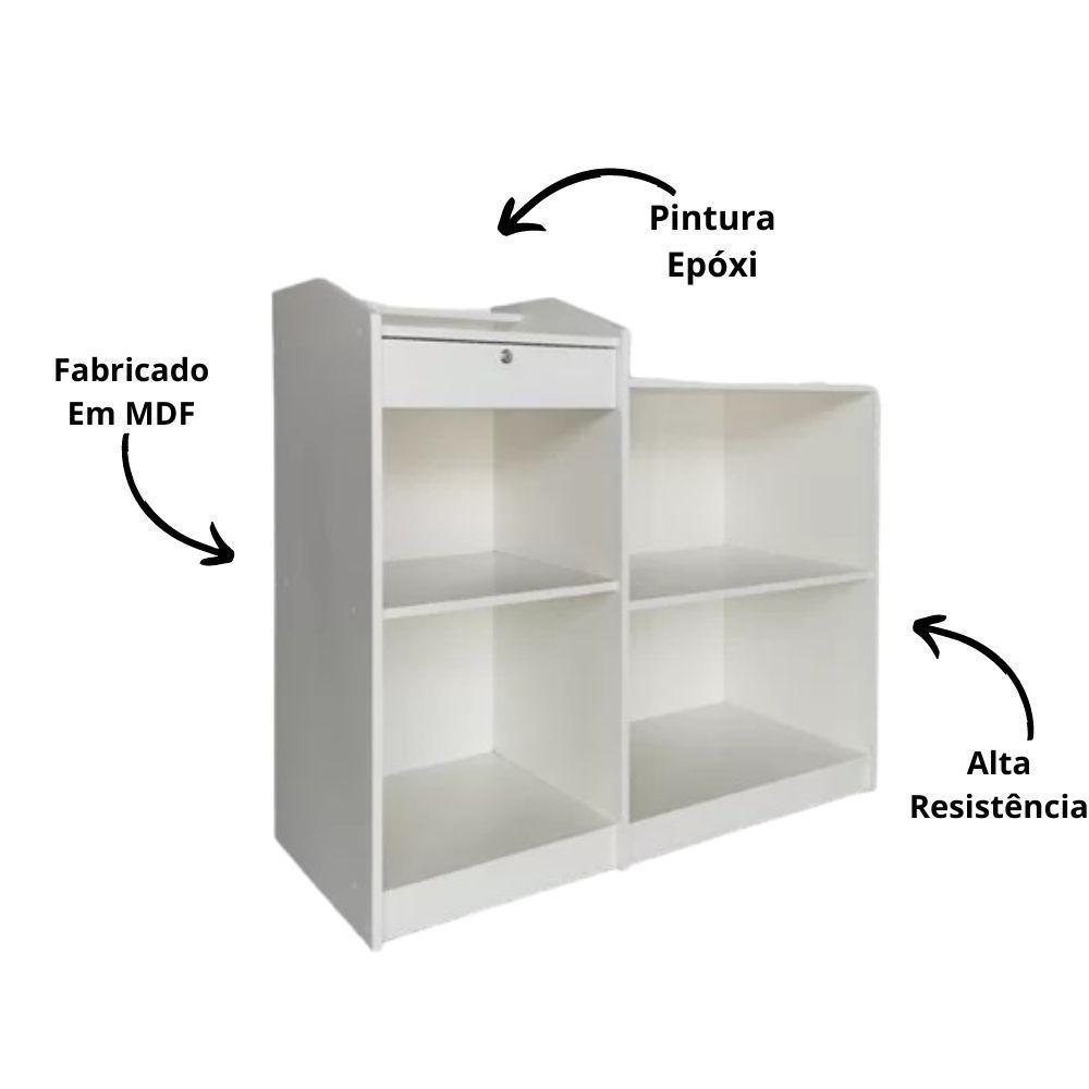Balcão Caixa Pacote Simples 1,00a X 1,10l X 0,45p Branco - 2