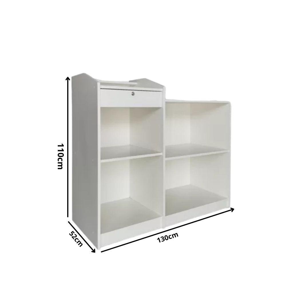 Balcão Caixa Pacote Simples 1,00a X 1,10l X 0,45p Branco - 3