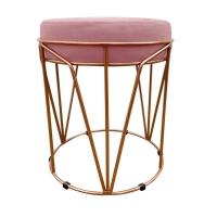 Puff Multiuso Com Mesa 2 Em 1 Suede Rose Base Cobre