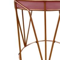 Puff Multiuso Com Mesa 2 Em 1 Suede Rose Base Cobre - 5