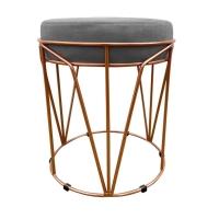 Puff Multiuso Com Mesa 2 Em 1 Suede Grafite Base Cobre - 5