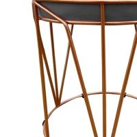 Puff Multiuso Com Mesa 2 Em 1 Suede Grafite Base Cobre - 7