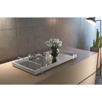 Bandeja Espelhada Corfu Alça Prata Luxo Castellar Móbile Off White - 2