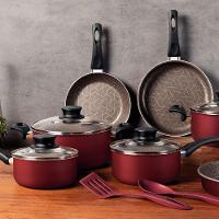 Jogo De Panelas Paris Alumínio Revestimento Antiaderente 10 Peças Vermelho - Tramontina 28599727 - 2