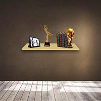 Prateleira Simples Natural 90x20 Cm Com Suporte Em Mdf [f031] - 8