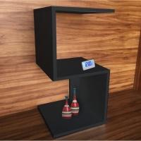 Mesa De Cabeceira Em S Em Mdf Preto [f031] - 2