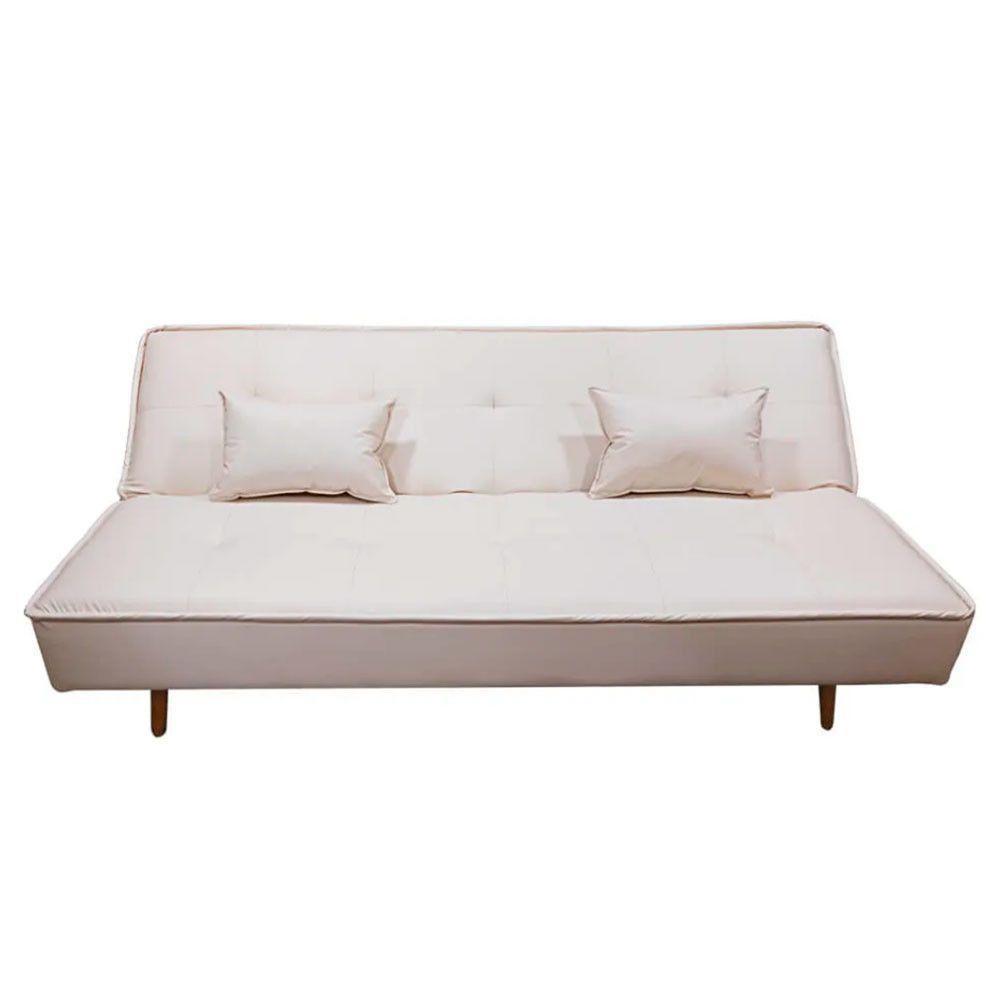 Sofá Cama Silver 3 Lugares Reclinável 1,92 Material Sintético Bege Speciale Home Bege - 5