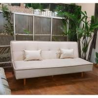 Sofá Cama Silver 3 Lugares Reclinável 1,92 Material Sintético Bege Speciale Home Bege - 2