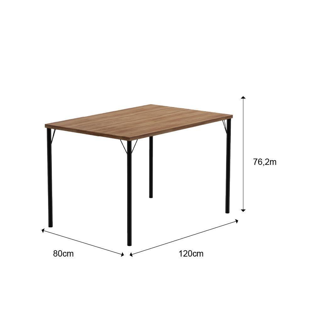Mesa De Jantar Retangular 1,2m 1586 Carraro Freijó/preto - 8