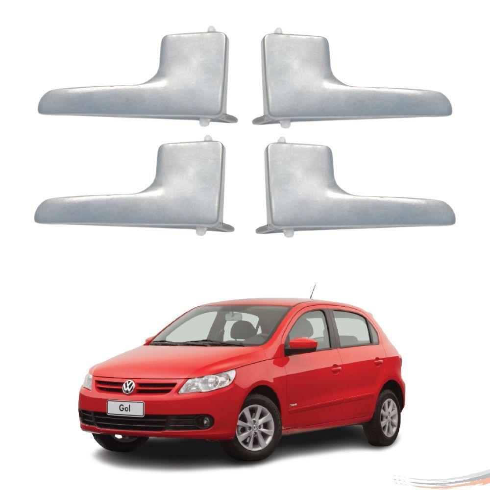 Kit Completo 4 Maçanetas Internas Cinza Metal Gol 05 A 14 - 1