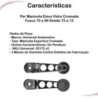 Par Manivela Eleva Vidro Cromada Fusca 70 A 96 Kombi 75 A 13 - 2