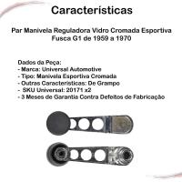 Par Manivela Reguladora Vidro Cromada Esportiva Fusca Até 70 - 2