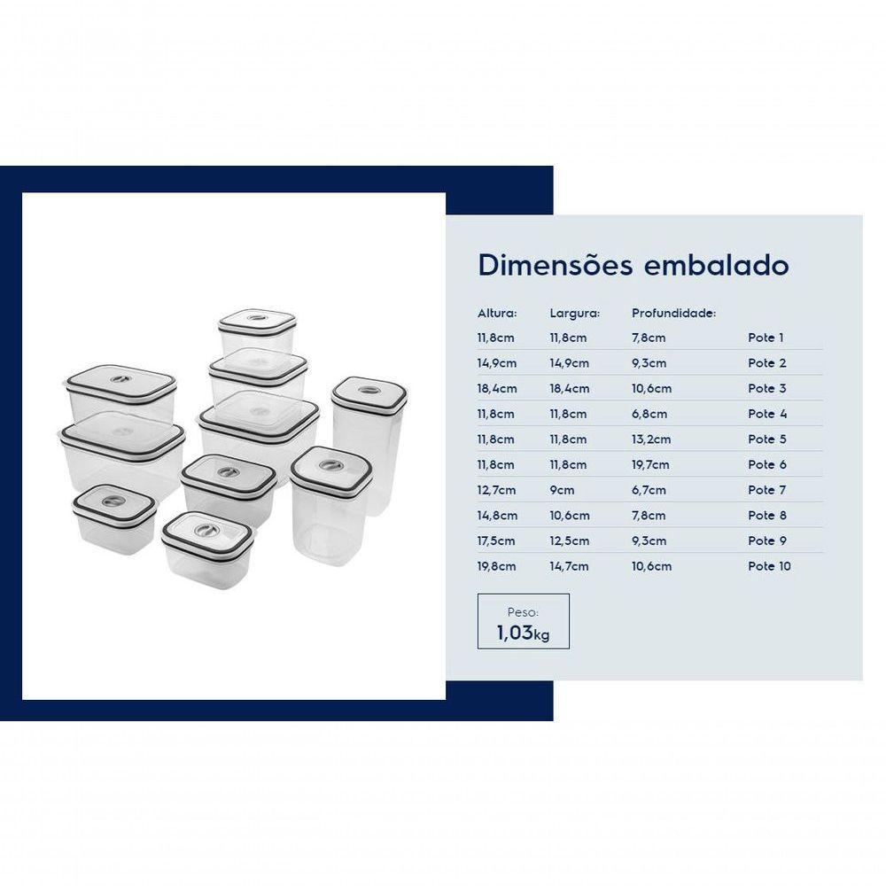 Conjunto De 10 Potes Herméticos De Plástico Electrolux - 5