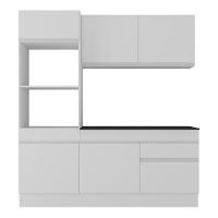 Armário De Cozinha Compacta 3 Peças Com Rodapé Mp2177 Made Multimóveis Branco Branco - 5