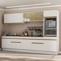 Armário De Cozinha Completa 5 Peças Com Rodapé Mp2175 Made Multimóveis Branco/dourado Branco/dourado