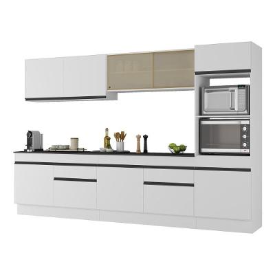 Armário de Cozinha Completa Mp2175 10 Portas 2 Gavetas MDP Branco-preto