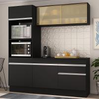 Armário De Cozinha Compacta 3 Peças Com Rodapé Mp2178 Made Multimóveis Preto/branco Preto/branco - 2