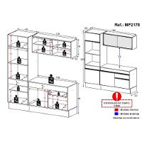 Armário De Cozinha Compacta 3 Peças Com Rodapé Mp2178 Made Multimóveis Branco/dourado Branco/dourado - 2
