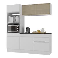 Armário De Cozinha Compacta 3 Peças Com Rodapé Mp2178 Made Multimóveis Branco Branco - 1