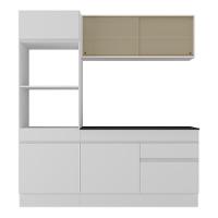 Armário De Cozinha Compacta 3 Peças Com Rodapé Mp2178 Made Multimóveis Branco Branco - 5