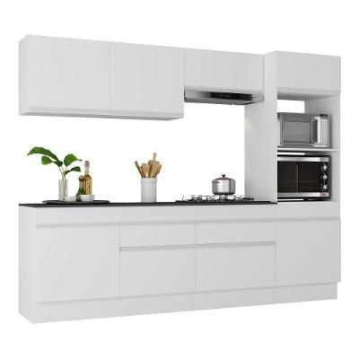 Armário de Cozinha Completa Mp2180 8 Portas 2 Gavetas MDP 252 cm Preto
