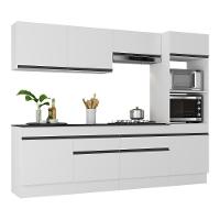 Armário De Cozinha Completa 5 Peças Com Rodapé Mp2180 Made Multimóveis Branco/preto Branco/preto - 1