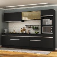 Armário De Cozinha Completa 5 Peças Com Rodapé Mp2175 Made Multimóveis Preto/branco Preto/branco - 2