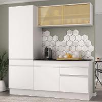 Armário De Cozinha Compacta 3 Peças Com Rodapé Mp2179 Made Multimóveis Branco Branco - 3
