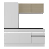 Armário De Cozinha Compacta 3 Peças Com Rodapé Mp2179 Made Multimóveis Branco/preto Branco/preto - 5