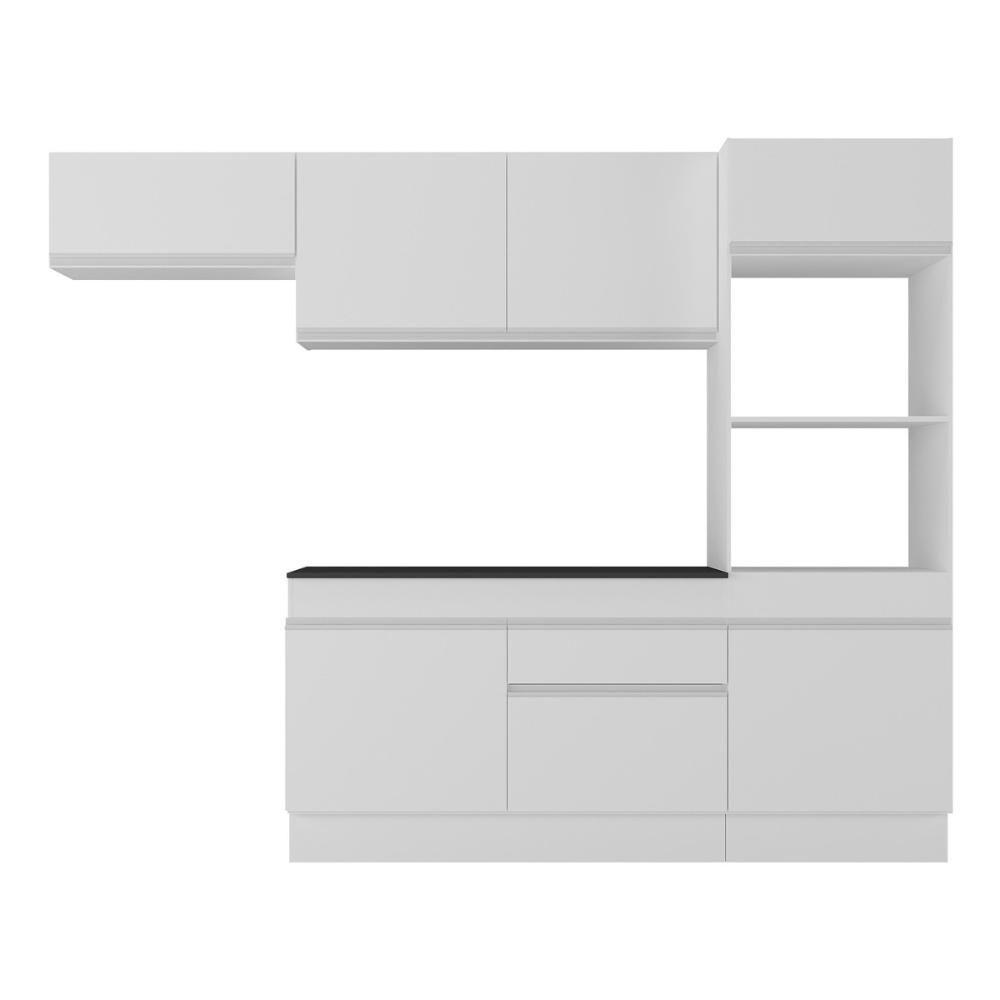 Armário De Cozinha Compacta 4 Peças Com Rodapé Mp2176 Made Multimóveis Branco Branco - 5
