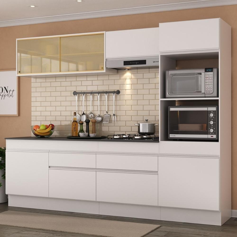 Armário De Cozinha Completa 5 Peças Com Rodapé Mp2181 Made Multimóveis Branco Branco - 2