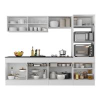 Armário De Cozinha Completa 5 Peças Com Rodapé Mp2181 Made Multimóveis Branco Branco - 3