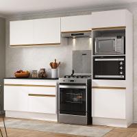 Armário De Cozinha Compacta 4 Peças Com Rodapé Mp2193 Made Multimóveis Branco/dourado Branco/dourado - 2