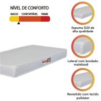 Colchão Solteiro Espuma D20 Malibu 78x188x12cm Branco Hellen Branco - 3